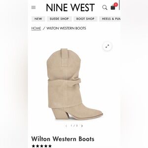 Wilton Slouchy Heeled Boots in Beige